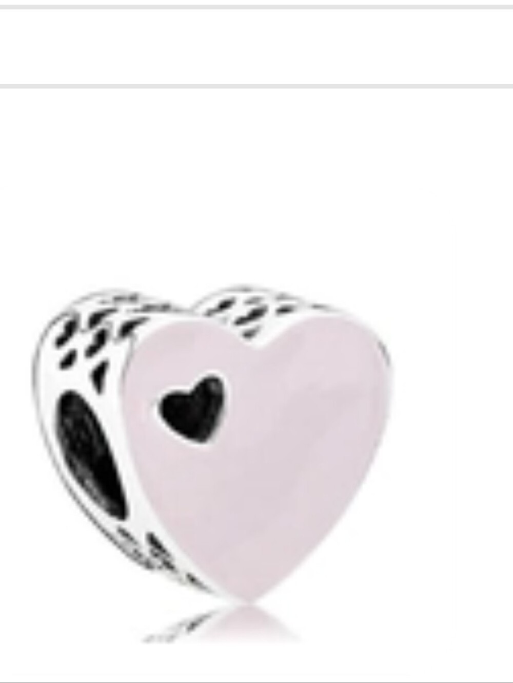 Pink Enamel Heart Charm Bead